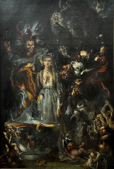 Cornelis Holsteyn Fantasy based on Goethe's Faust Norge oil painting art